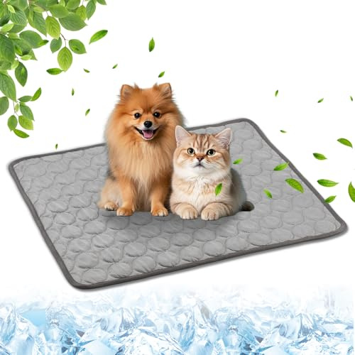 Yanlin Kühlmatte für Hunde Selbstkühlend 70x55cm - rutschfeste, Atmungsaktive & Waschbare Hundekühlmatte für Sommer, Haustiere wie Hund & Katze