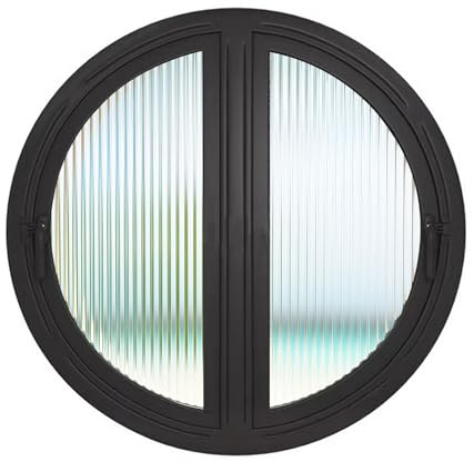 LYMGRZ Ventanas Redondas empotradas para casa, Ventana de Guillotina de Aluminio giratoria de 180°, Ventanas de Repuesto de Vidrio Templado para áticos y sótanos (Vidrio Changhong, 100 cm/39,37 pul