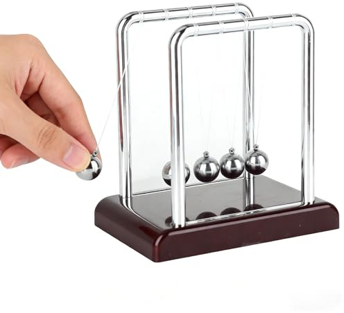 ANGGREK Newton's Cradle, Steel Ball Pendulum Physics Science Desk Toy for Stress Relief Home Office Decor and Educational