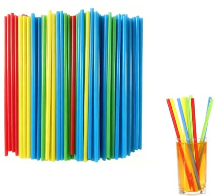 100 Stück Party Strohhalme,Wiederverwendbare für Cocktail,Saft, Geburtstag,Hochzeit,（strohhalme 23 cm lang）