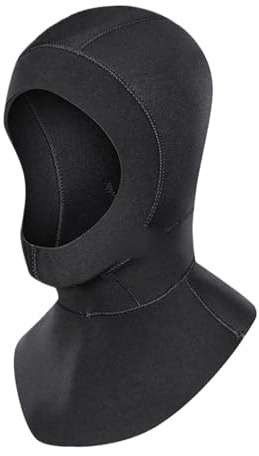 GIJMZY 3/5 mm neopren badmössa, dykhuva, snorkelhatt, vindsurfing, surfing, undervattensfiskeutrustning med harpun (5,0 mm svart, S)