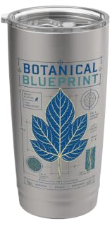 Cyanotype Botanical Fern Wildflower Art Stainless Steel Insulated Tumbler