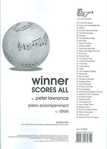 Winner Scores All For Oboe - Piano Accompaniment: Piano Accompaniment: