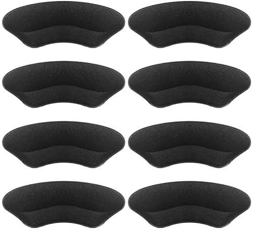 Makryn Premium Heel Pads Inserts Grips Liner for Men Women,Back of Heel Protectors Cushions Prevent Too Big Shoe from Slipping,Blisters,Filler for Loose Shoe Fit (Black 4Pairs)