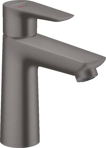 hansgrohe 71714340 Talis E 110 CoolStart Single-Lever Washbasin Mixer Tap Without Drain Fitting Brushed Black Chrome, spout Height 110 mm