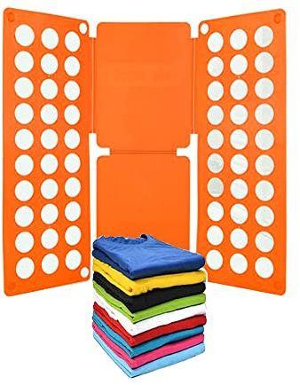 Shirt Folding Board, T Shirt Folder Board Clothes Folding Laundry Organizer Dress Pants Towels Folder for Kids to Fold Clothes (Orange)
