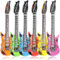 JOFONY 6 piezas de guitarras de aire, coloridas guitarras decorativas, instrumentos inflables, juguetes de roca estrella, juego para fiesta de cumpleaños, música, fiesta, piscina, decoración