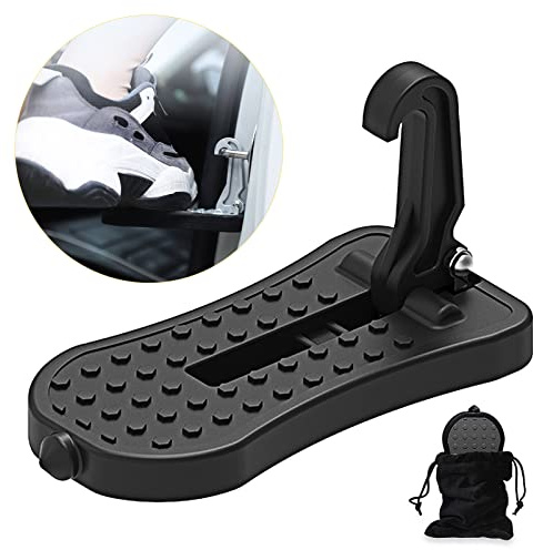 NATGIC Pédale de Porte d'automobile, Pédale de Porte d'automobile Clou de Pied u Pédale de Pédale de Crochet de Loquet de Porte de Voiture, avec Pédale Auxiliaire avec Safety Hammer (16cm, Noir)