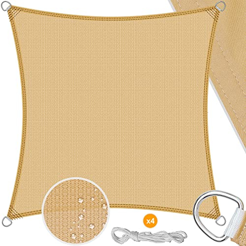 KESSER® Toldo Parasol Cortavientos | Impermeable y Resistente al Viento | 5 Capas de Costura Transversal Resistente y Estable, para jardín, balcón, terraza, 2x2m