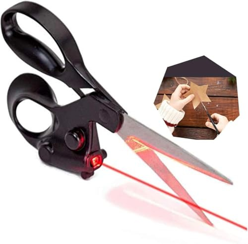 Dekaim Forbici da Cucito Guidate al Laser, Forbici per Artigianato in Carta e Veloce, forbice per Artigianato in Tessuto con Guida Professionale