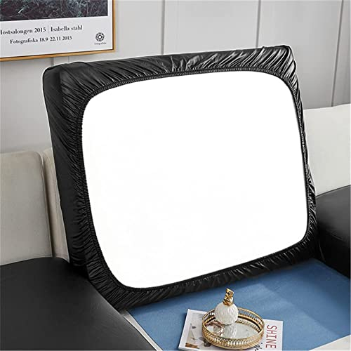 BXFUL Funda de cojín de Asiento de sofá, Impermeable Cuero Artificial Funda de Asiento de Alta Elasticidad, Funda de Asiento de sofá de Sala de Estar, con Fondo elástico (Grande 1 Plaza,Negro)