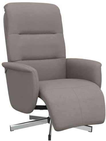 vidaXL Relaxsessel, Drehbar Sessel mit Liegefunktion, Fernsehsessel Verstellbare Rückenlehne Fußteil, Liegesessel Ruhesessel Polstersessel, Taupe Stoff