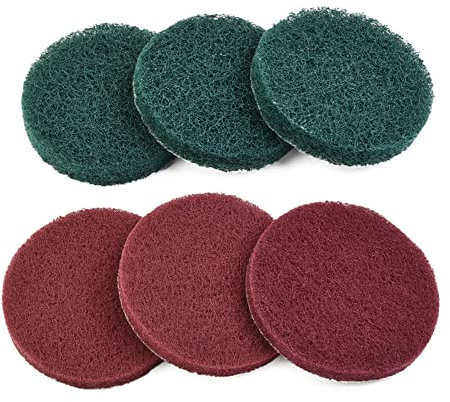 Reinigungsbürstenset mit Scheuerschwämmen Reinigu 6 Stück 10,2 cm Reinigungstuch, Scheuerpad, industrielle Scheuerschwämme, Nylon-Polierpad for die Reinigung von Waschbecken, Fliesenfugenwerkzeugen