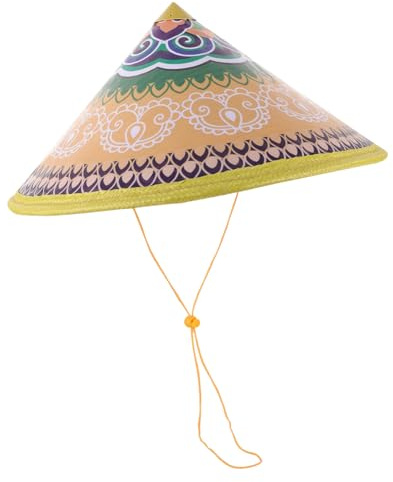 BESTonZON Chapeau Tressé pour Danse Protection Solaire Accessoire de Costume Traditionnel pour Adultes Chapeau Vintage pour Festival et