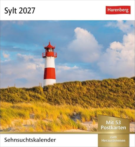 Sylt Sehnsuchtskalender 2027 - Wochenkalender mit 53 Postkarten: Reise-Kalender mit 53 Postkarten voll traumhafter Urlaubs-Fotos. Sylt für den Schreibtisch in einem Wochenkalender