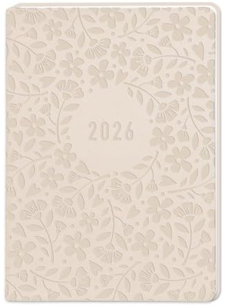 Terminplaner Lederlook 2026 Beige: Terminplaner Lederlook A6