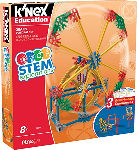 MINT-Forschung Getriebe-Baukastenset, K'NEX Bildung, Basic Fun, 79318, Lernset mit 3 funktionierenden Designs, Technik für Kinder, Konstruktionsspielzeug für Jungen und Mädchen Ab 8 Jahren