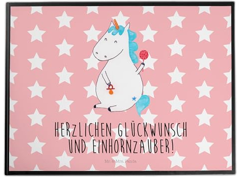 Mr. & Mrs. Panda Schreibunterlage Einhorn Baby - Geschenk, tischauflagen, Eltern, Geburtstag, schreibtischunterlage, Party, Unicorn, schreibtischunterlagen, tischauflage, Schreibtisch Unterlagen