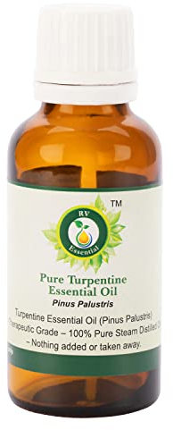 R V Essential Pure Turpentine Essential Oil 30ml (1.01oz)- Pinus Palustris (100% Pure and Natural Steam Distilled)