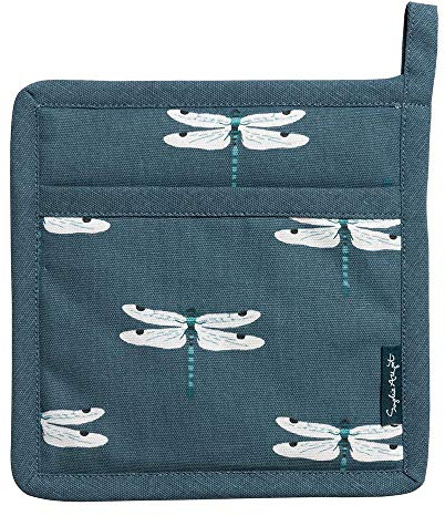 Sophie Allport - Dragonfly Pot Grab, Pot Holder, Padded Heat Protection, Machine Washable, 20 x 20cm