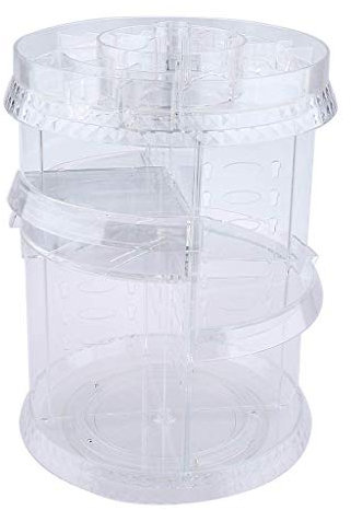 Tubayia Organizador giratorio de 360 grados para maquillaje, organizador cosmético para pintauñas, pintalabios, brochas de maquillaje (B)