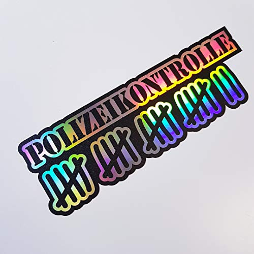 folien-zentrum - Polizeikontrolle Strichliste 16x5cm Oilslick schwarz - hochwertiger Auto Aufkleber - Autosticker Farbwechsel Autoaufkleber Rainbow Flip Flop - JDM Tuning Sticker Car - Made in Germany