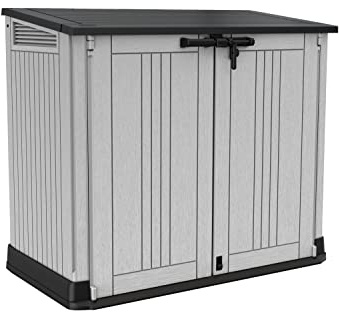 Keter Store it Out Nova Gartenschuppen aus Kunststoff, Außenmaße: 132 x 71.5 x 113.5 cm, hellgrau