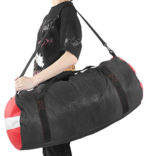 Alvinlite Tauchen Aufbewahrungstasche, Mesh Umhängetasche Handtasche Tauchausrüstung Tasche Rucksack Taucher Seesack(Schwarz)