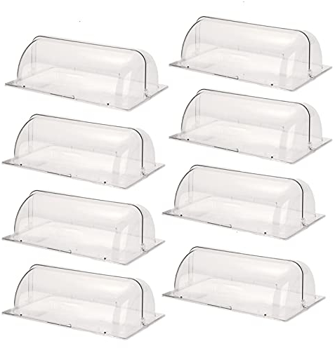 AIZYR Full Size Crystal-clear Chafing Dish Cover, Roll Top Chafer Plastic Bakery Pan Display Cover Dustproof Lid (6 Pack) 21 x 13 x 6.7