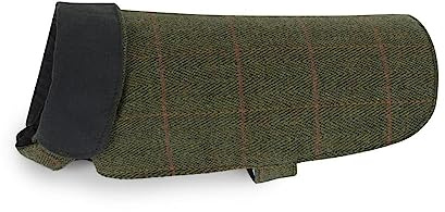 Walker and Hawkes - Derby Tweed Alfie Dog Coat - Dark Sage - Small