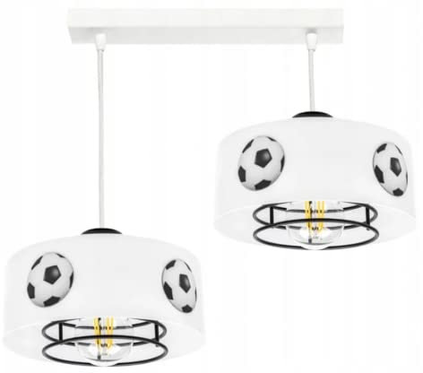 INTERBERG Lámpara colgante para habitación infantil, diseño de fútbol, color blanco