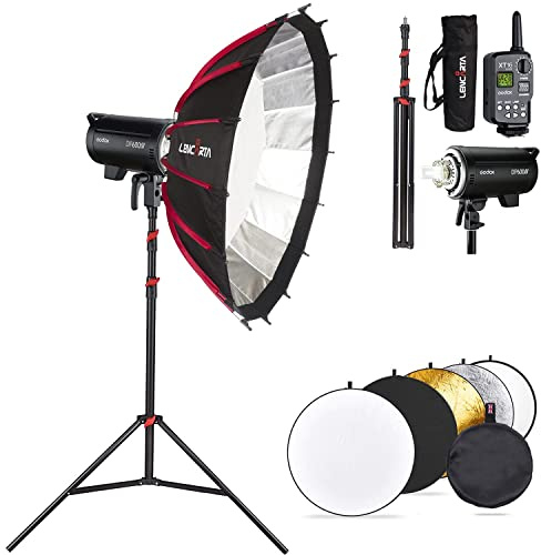 GODOX DP600III Studio Lighting Kit 600Ws Photography Softbox Lighting Kit 600Ws /w 80cm Easy Open Softbox, Air Dampened Stand, 2.4G Remote Trigger & 5-in-1 Reflector + 12 Month Extended Warranty Card