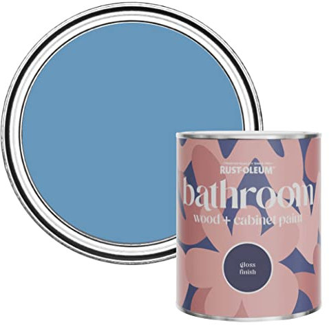 Rust-Oleum Blue Moisture Resistant Bathroom Wood and Cabinet Paint in Gloss Finish - Cornflower Blue 750ml