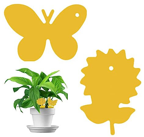 20 Stück Gelbsticker,Gelbtafeln Klebrige Insektenfallen,Gelbtafeln Trauermücken Bekämpfen Zimmerpflanzen Topfpflanzen Gelbsticker,für die Zimmerpflanzen Schädlingsbekämpfung(2 Stile)