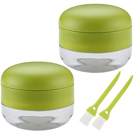 DOSMAMZ Knoblauchpressen, Knoblauchzerkleinerer, Edelstahlklingenschneider, Zerkleinerer, Fleischwolf und Aufbewahrungsbehälter – inklusive 2 Mini-Bürsten – geeignet für Zuhause und Camping – Grün