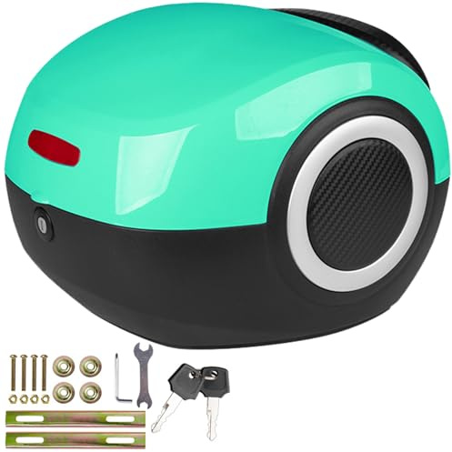 LIVRER Motorcycle Rear Box, 35L Large Capacity Motorcycle Top Case Waterproof Universal Scooter Top Box with Lock, Motorcycle Scooter Luggage Box, Can Store Helmets,Green