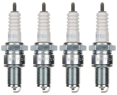 4x Zündkerze BPR7ES – passend für Yamaha XV 535/750/1100 Virago, Kawasaki AE 80, Moto Guzzi V35, Yamaha SR 500, XT 500 – Zündkerzen Set für Motorrad/Roller/Scooter