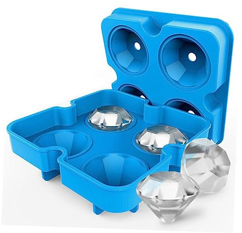 Zerodeko 4 Runde Eiswürfelform Eisform Silikon-Eisbereiter Süßigkeitenformen Formen für Pralinen Kuchenform Silikonformen Backform Süßigkeiten Schimmel Seife Eismaschine 3d