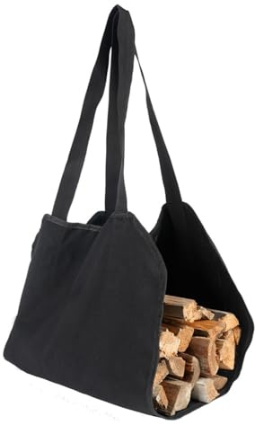 WYFDMNN Foldable Fireplace Bag，Log Carrier, Water Resistant Durable Canvas Log Tote Holders for Fireplace, Firewood Log Carrying Storage with Handle for Indoor Outdoor Camping,B