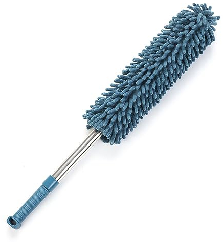 plumeros para la Limpieza, Plumero Plumero retráctil Plumero de Limpieza for el hogar Plumero de Chenilla, Plumero electrostático (Azul) (Color : Blue)