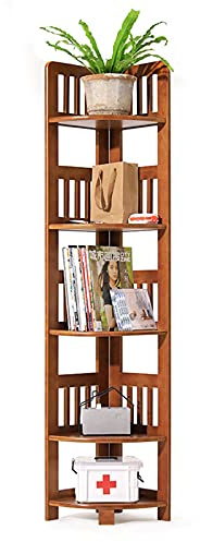 MJMLUCK Etageren-Eckregal, Wandregal-Organizer, Industrielles Lagerregal, Leiter-Bücherregal, Geeignet für Zuhause, Wohnzimmer, Schlafzimmer, Balkon, Braun