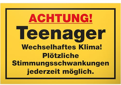 DankeDir! Stimungsschwankungen - Schild 30 x 20 cm - Geschenkidee Teenager Spruch Zimmer Türschild Jungen & Mädchen Jugendzimmer - Dekoration Deko Geschenk Idee Jugendliche Tür Deko Geburtstag