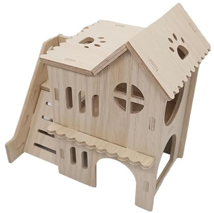 Grande maison pour hamster, maison pour hamster avec échelle d'escalade | Accessoires pour cages à hamsters à deux étages - Grands petits animaux en bois, jouets d'exploration pour Chinchilla