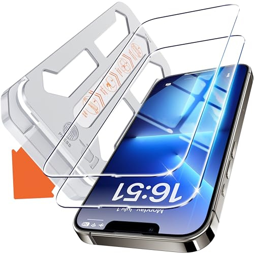 Tentoki 2 Stück für iPhone 13 Pro Max / 14 Plus Panzerglas Schutzfolie Glas | 9H Härte Full Screen Folie, Stoßfest Kratzfest Blasenfreie, Auto Dust-Elimination, Kompatibel mit Hülle, HD Klar, 6,7 Zoll