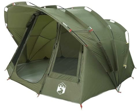 vidaXL Angelzelt 5 Personen Olivgrün Wasserdicht, Campingzelt, Gartenzelt, wasserdichtes Zelt, Zelt, Wanderzelt, Zelt wasserdicht, 5 Personen Zelt