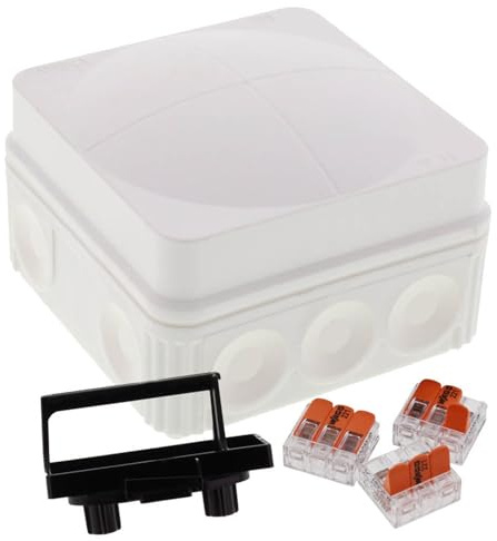 Wiska 10111274 COMBI 108 WH 3-221-413 Junction Box, 76x76x51mm, White, 3 x Wago 221