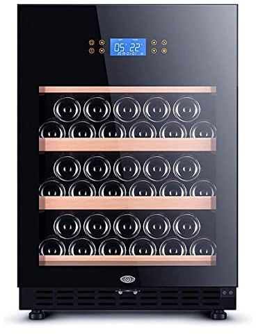 MOLVUS Large Capacity Wine Refrigerator, 44 Bottle Thermostat, 118L Basement Quality Wine Cabinet with LED Display, Bar Cabinet with Wine Fridge, Temperature (With Transformer. Style A)