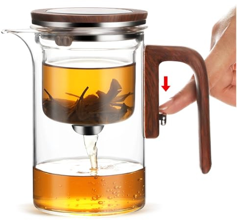 Enchanti Tea Pot - 600ml/20.3oz Witchcraft Magic Glass Teapot, Magnetic Water Separation Design, Borosilicate Infuser Pot with Strainer for Loose Leaf & Herbal Teas, Ideal for Tea Maker