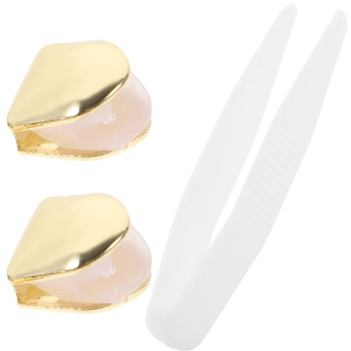 Garneck 2 Stücke Goldzahn Für Fasching - Vergoldete Zahnkappen Zum Aufstecken Für Einen Hippen Look - Perfekt Für Partys Und Besondere Anlässe Golden