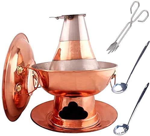 Fondue， Chinese Tranditional Hotpot,Hot Pot Mongolian Hot Pot, Pure Copper Hot Pot Peking Old Copper Hot Pot Fondue Shabu Shabu Carbon